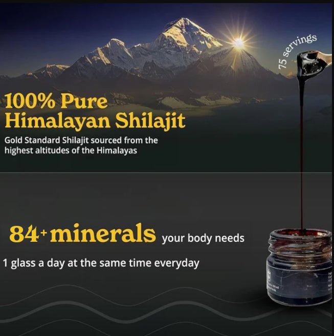 Grade A Himalayan Shilajit Resin | Natural Energy Supplement | 30g, 90 servings