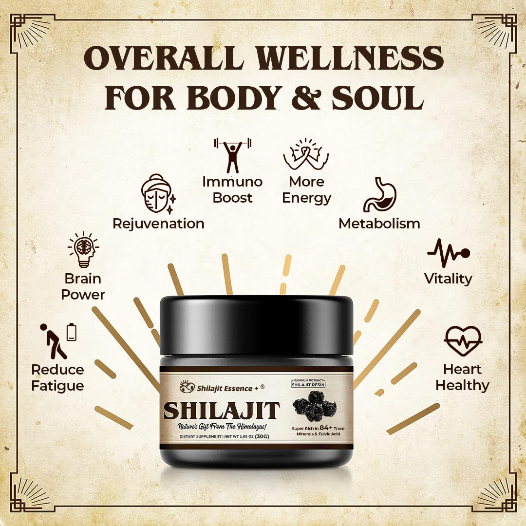 Grade A Himalayan Shilajit Resin | Natural Energy Supplement | 30g, 90 servings