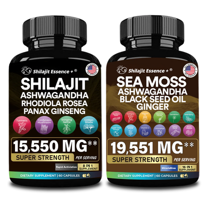 Shilajit Essence™ Bundle: Sea Moss 16-in-1 + Shilajit 8-in-1